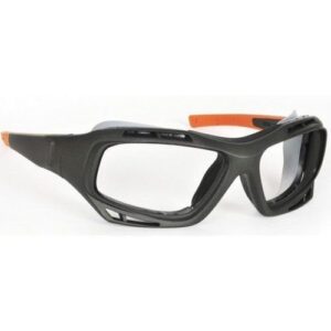  Hudson Optical H Series NON CONDUCTIVE 5  Prescription Safety Glasses - Graphite/Orange, 62-17-120